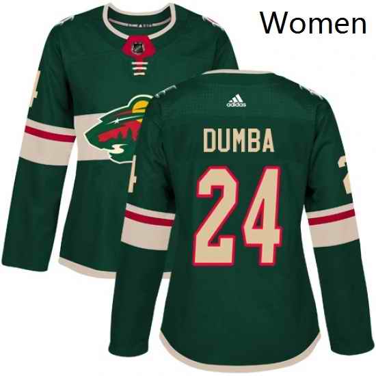 Womens Adidas Minnesota Wild 24 Matt Dumba Authentic Green Home NHL Jersey